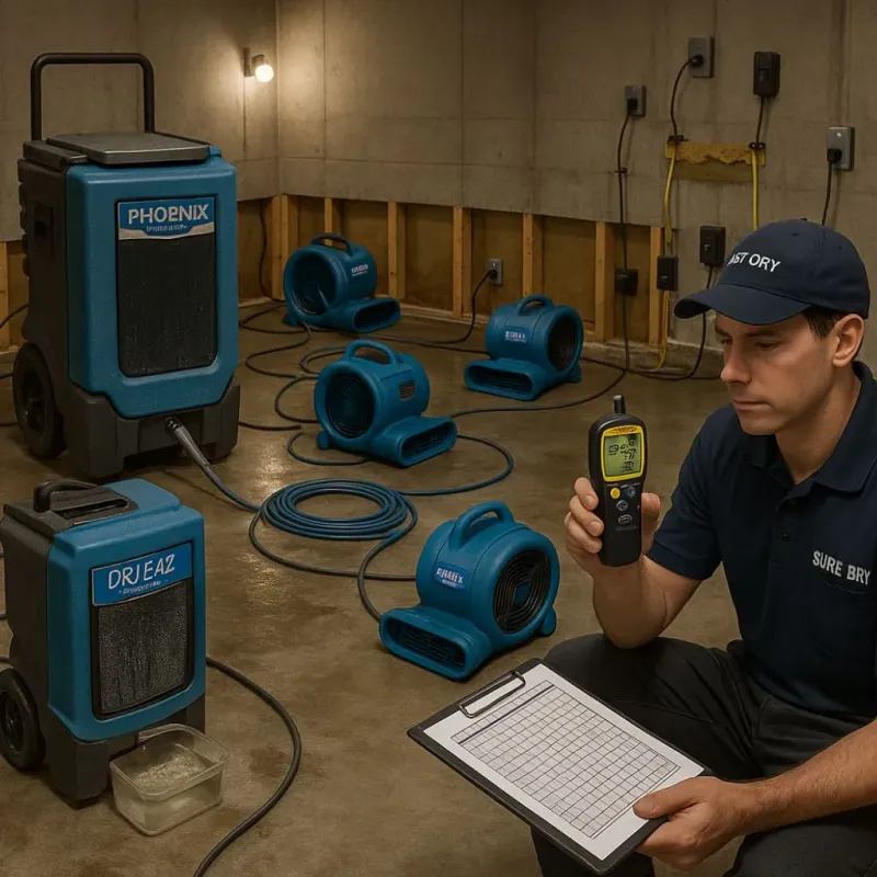 Structural Drying and Dehumidification process in Rockland, ME